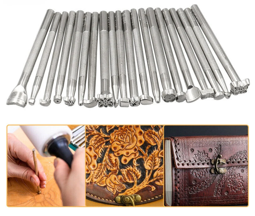 Offer Kit of 20 Stamps of Different Shapes for Making Leather Crafts