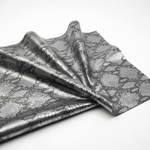 🖤 Cuero Estampado de Serpiente Bicolor Plata Vieja y Gris – Sofisticación que Inspira 🐍✨