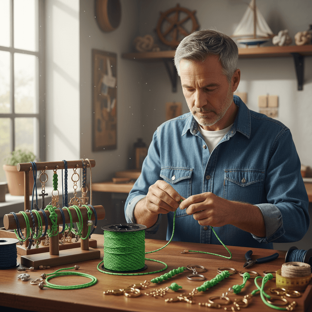 Cordón de paracord 3 mm verde fosforito – Resistencia y estilo en cada proyecto (1 unidad=1 metro)