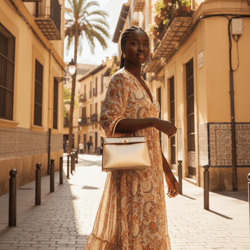 ✨ Cuero Oro con Grabado Serpiente · Elegancia que se siente