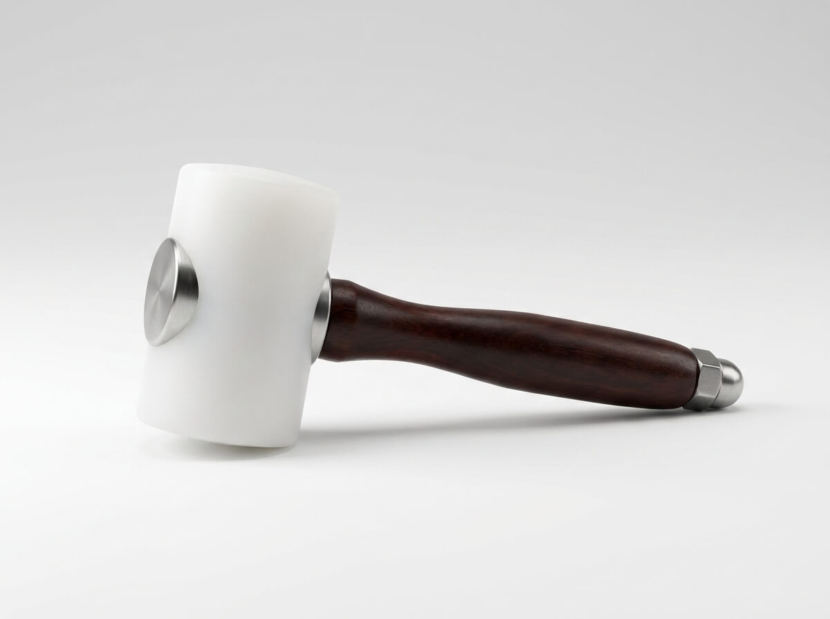 Teflon hammer with wooden handle for craft work