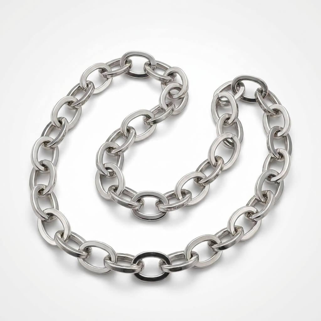 🔥 Cadena de Latón Inoxidable con Acabado Níquel – Calidad Premium 🔥(1 Unidad = 1 Metro)
