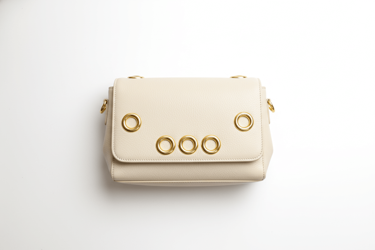 Fornitura redonda con pestañas Ø 3,8 cm · Acabado oro fino