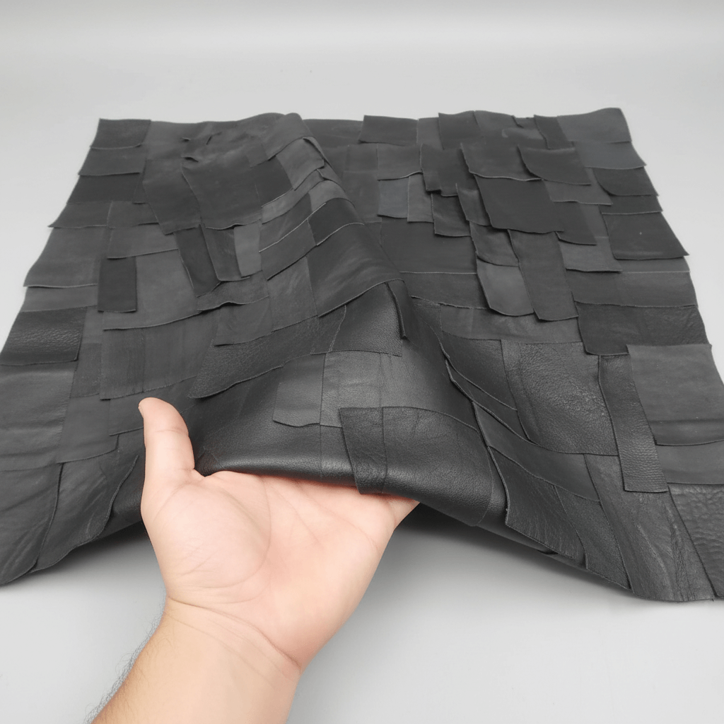 Cuero tipo collage en retales: carácter artesanal en cada pieza