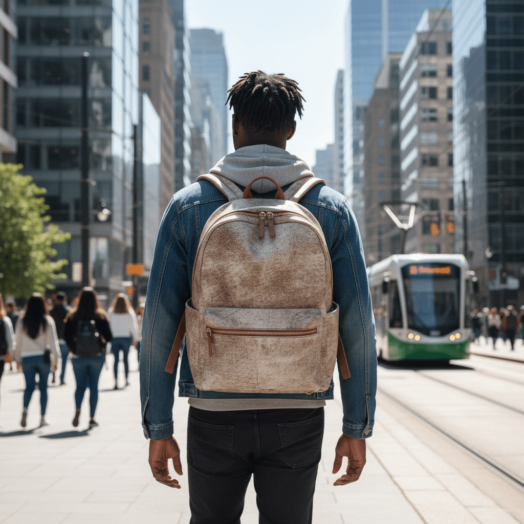 Cuero envejecido engrasado en tonos camel y marrones